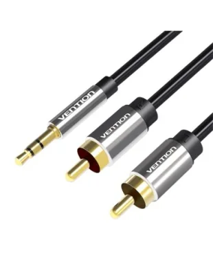 Cablu audio Vention, Jack (T)-RCA M 3.5mm, 5m, aluminiu, Camasa PVC, negru, "BCFBJ"