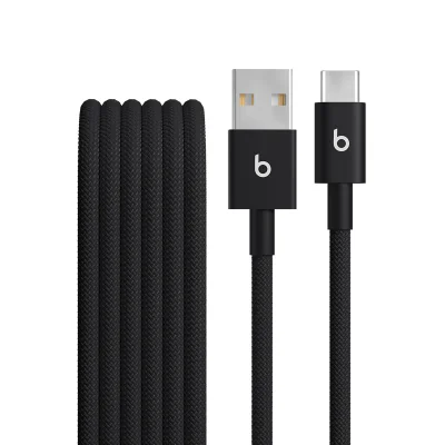 Cablu Beats USB-A la USB-C, împletit, 1,5 m, Bolt Black