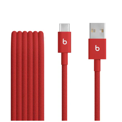 Cablu Beats USB-A la USB-C, împletit, 1,5 m, Rapid Red