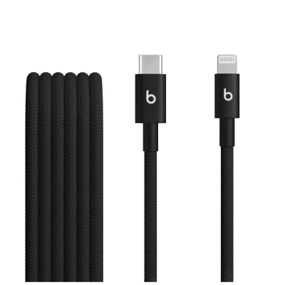 Cablu Beats USB-C la Lightning, împletit, 1,5 m, Bolt Black