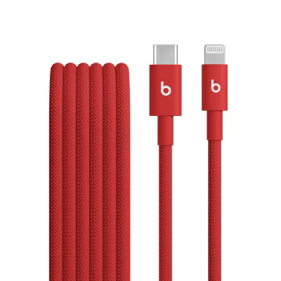 Cablu Beats USB-C la Lightning, împletit, 1,5 m, Rapid Red