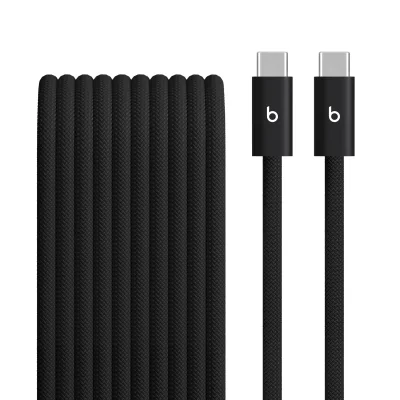 Cablu Beats USB-C la USB-C, 240 W, împletit, 3 m, Bolt Black