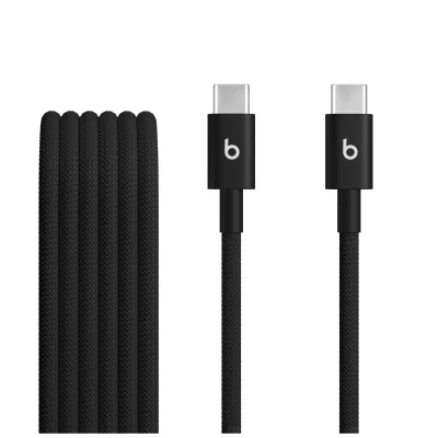 Cablu Beats USB-C la USB-C, împletit, 1,5 m, Bolt Black