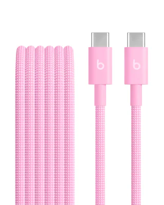 Cablu Beats USB-C la USB-C, împletit, 1,5 m, Power Pink
