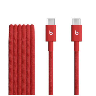 Cablu Beats USB-C la USB-C, împletit, 1,5 m, Rapid Red