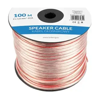 Cablu boxe Lanberg 2x1,0mm², 100 metri, transparent