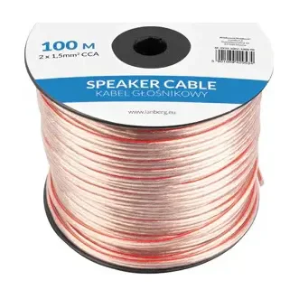 Cablu boxe Lanberg 2x1,5mm2 100 metri, transparent