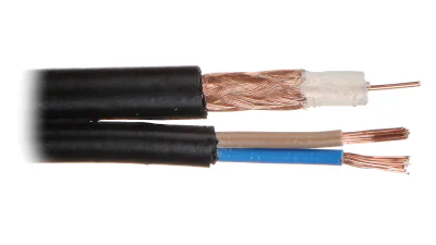Cablu CCTV SATEC RG-59+2X0.75/ZEL, coaxial RG59 + 2 x 0,75, geluit, rolă 100 m