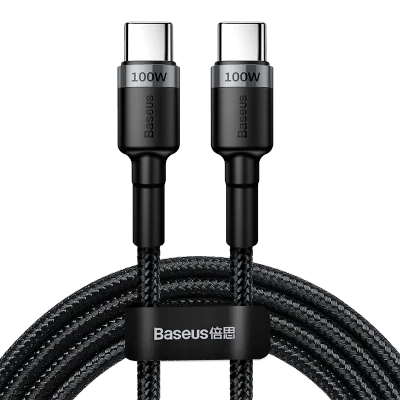 Cablu Date si Incarcare USB-C - USB-C Baseus Cafule, 100W, 2m, Gri CATKLF-ALG1 - 297120 (93E6)
