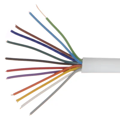 Cablu de alarmă Elektrokabel YTDY-12X0.5/EK, 12 x Ø 0,5 mm, conductor Cu, mantă PVC, alb, rolă 100 m