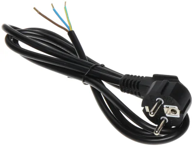 Cablu de alimentare CEE-77/1.5M, ștecăr unghiular, 1,5 m, 3 x 0,75 mm²