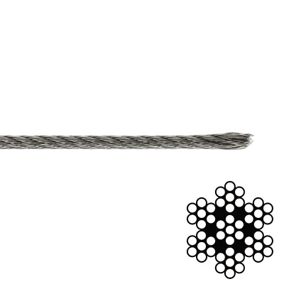 Cablu de oțel DELTA-OPTI LS-3/200/INOX316, rolă 200 m, inox