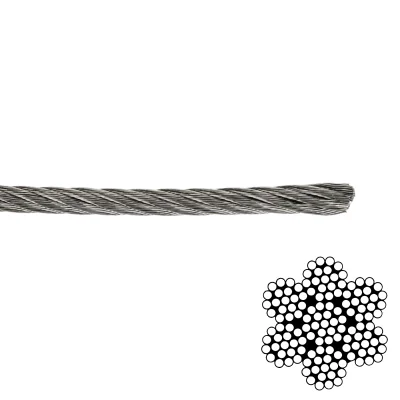 Cablu de oțel DELTA-OPTI LS-4/200/INOX316, rolă 200 m, inox