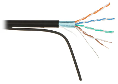 Cablu de rețea de exterior FTP cat. 5e NETSET FTP/K5/LN/100M, 100 m, ecranat, cu element portant