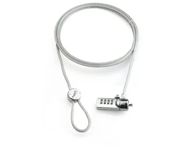 Cablu de securitate laptop Natec, lungime cablu 180 cm, material metal, gri
