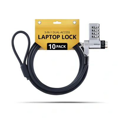 Cablu de securitate STARTECH UDUOKA10-LAPTOP-LOCK, 2 m, Black, Silver