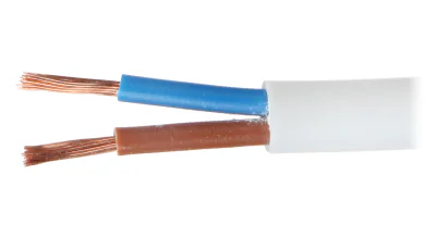 Cablu electric Mercor OMY-2X1.0, 2 x 1,0 mm², conductor Cu, alb, 300 V, rolă 100 m