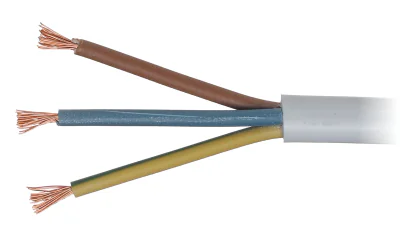 Cablu electric Mercor OMY-3X1.5, 3 x 1,5 mm², conductor Cu, alb, 300 V, rolă 100 m