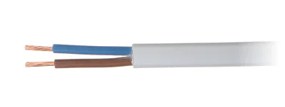 Cablu electric plat Mercor OMYP-2X0.75, 2 x 0,75 mm², conductor Cu, alb, 300 V, rolă 100 m