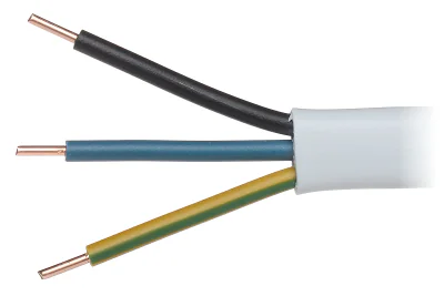 Cablu electric plat Mercor YDYP-3X1.5, 3 x 1,5 mm², conductor Cu, alb, 750 V, rolă 100 m