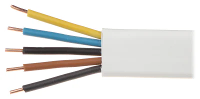 Cablu electric plat Mercor YDYP-5X1.5, 5 x 1,5 mm², conductor Cu, alb, 500/750 V, rolă 100 m