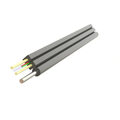Cablu fibra optica 2 fibre flat drop SM, 600N, cu sufa, intarziere la flacara, protectie apa, LSZH, int/ext - SAMM, tambur de 1000m.