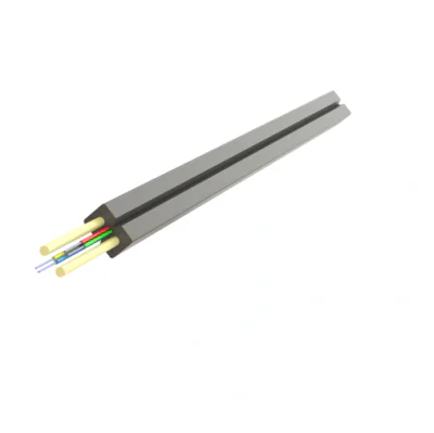 Cablu fibra optica 4 fibre flat drop SM, 100N, intarziere la flacara, protectie apa, LSZH, int/ext - SAMM, tambur de 1000m.