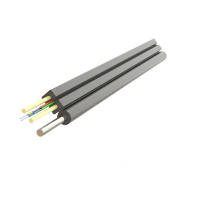 Cablu fibra optica 4 fibre flat drop SM, 600N, cu sufa, intarziere la flacara, protectie apa, LSZH, int/ext - SAMM, tambur de 1000m.