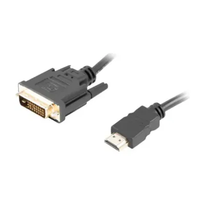 Cablu HDMI(M) - DVI-D(M)(24+1) Lanberg, 3 metri, Dual Link, 4K, conectori placați cu aur