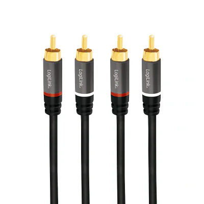 Cablu Jack RCA LOGILINK CA1204, 2 metri, 2 x RCA tată - 2 x RCA tată