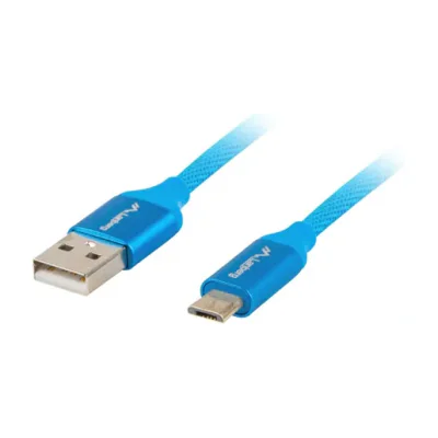 Cablu Lanberg Premium QC 3.0 USB Micro(M) - USB-A(M) 2.0, 1 metru, albastru