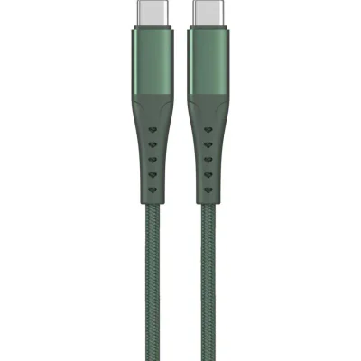 Cablu Lemontti Bending Aluminum Fast Charge Type-C la Type-C, PD 65W, 1.2m, Verde