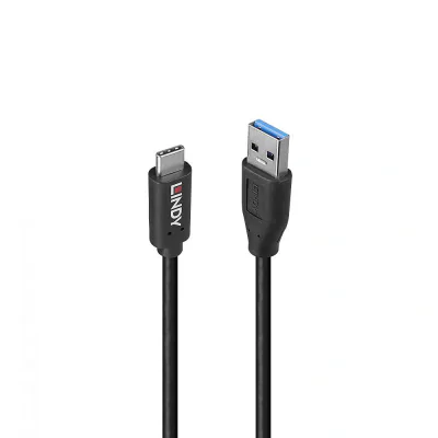 Cablu Lindy 0.5m USB 3.2 Type-A to Type-C (tata - tata), Black Line, Supported Bandwidth: 10Gbps, negru