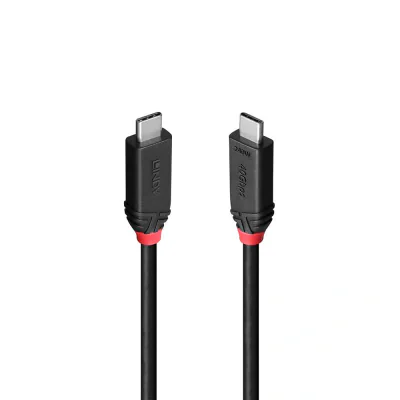 Lindy 1m USB4 240W Type C Cable, Black Line, 1 m, USB C, USB C, USB4 Gen 3x2, 40 Gbit/s, Black