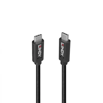 Cablu Lindy 1m USB 3.2 Type-C to Type-C (tata - tata), Black Line, Supported Bandwidth: 20Gbps, 100W PD, negru