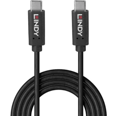 Cablu Lindy 8m USB C to C, latime de banda suportata 10Gbps, PD 5A/20V (100W), Maximum Resolution: UHD 8K 7680x4320@60Hz with DSC including 4K 4096x2160@120Hz, negru