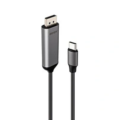 Cablu Lindy Bi-Directional USB C la DisplayPort, lungime 2m, Supported Bandwidth: 32.4Gbps, rezolutie maxima 7680x4320@60Hz