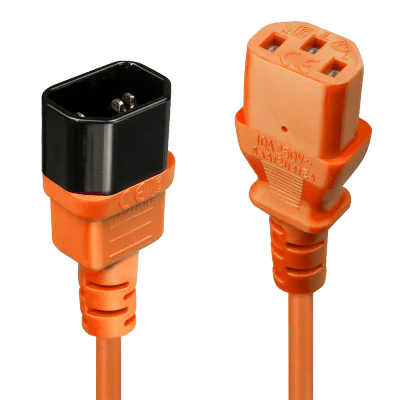 Cablu Lindy C14 to C13, lungime 0.5m, material cablu H05-VVF 3G 0.75mm, 3 fire, Connector A: IEC C14, Connector B: IEC C13, portocaliu