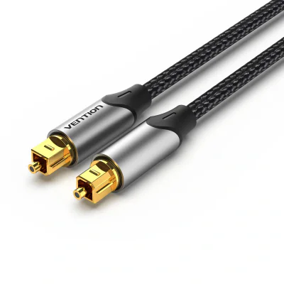 Cablu optic audio Vention, S/PDIF (T) la S/PDIF (T), 5.1 canale, 1.5m, conectori auriti, gri, "BAVHG"