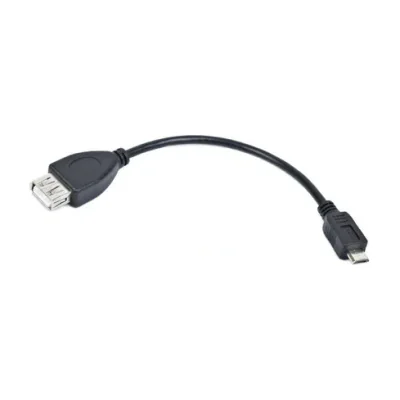 Cablu OTG Lanberg Micro-USB (M) la USB-A (F) 2.0, 0,15 metri, negru