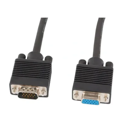 Cablu prelungitor VGA Lanberg M/F, 3 metri, ecranat, filtru ferită, negru