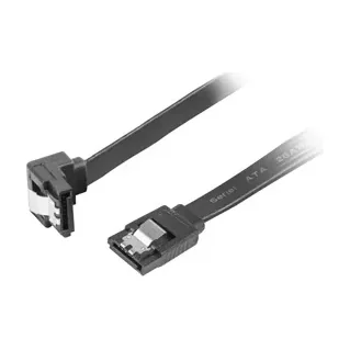 Cablu SATA Data III (6 Gb/s) Lanberg F/F 0,5 metri, unghiular, cleme metalice, negru