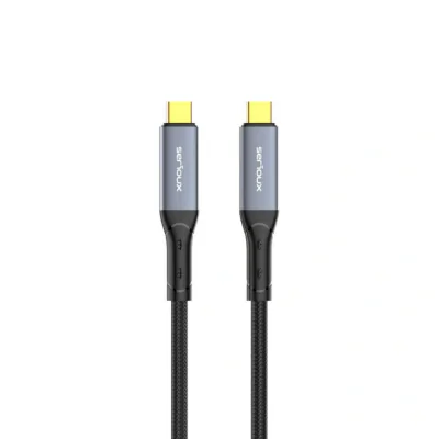 Cablu Serioux USB-C la USB-C, viteza transfer 40Gbs, lungime cablu 100cm, iesire video 8K@60HZ sau Dual 4k@60hz, negru