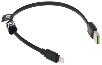 Cablu USB-A - Lightning Green Cell KABGC02, GCmatte, 0,25 m