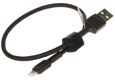 Cablu USB-A - Lightning Green Cell KABGC24, PowerStream, 0,3 m