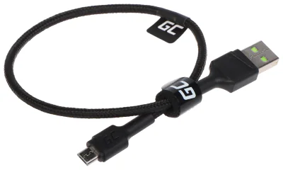 Cablu USB-A - micro USB Green Cell KABGC23, PowerStream, 0,3 m