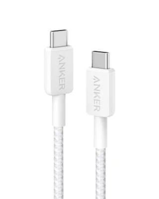 Cablu USB ANKER A81F5G21, 0,9 m, USB C male - USB C male, White