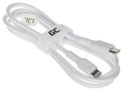 Cablu USB-C - Lightning Green Cell KABGC07W, PowerStream, 1 m