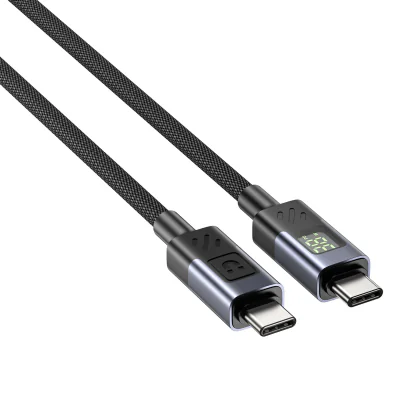 Cablu USB-C - USB-C cu afișaj UNITEK C14158ABK01-3M, 3 m, nailon