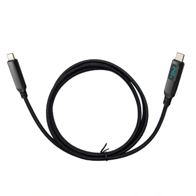 i-tec Thunderbolt 4/USB4 Class Pro Cable 240W with LCD (40 Gbps, 150 cm), Male, Male, 1.5 m, 40 Gbit/s, Black, 240 W